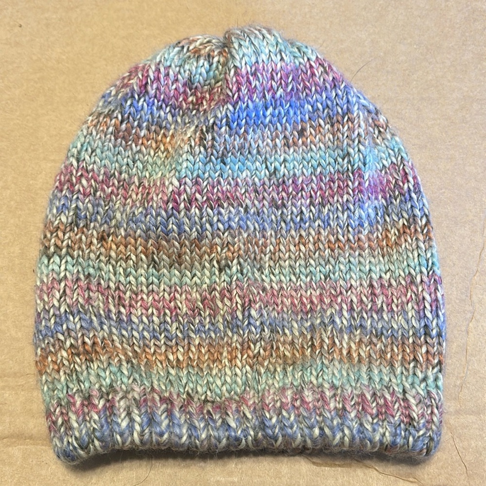 Multi-colored knit beanie